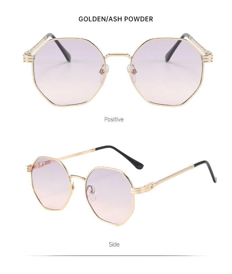 气质金属墨镜女新款复古方形高级感男太阳眼镜茶色显瘦圆脸太阳镜详情19