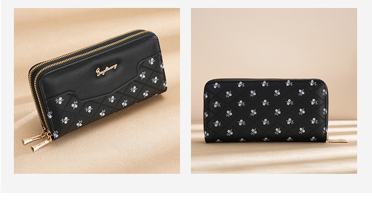 钱包女生长款新款韩版简约拼接手拿包wallet零钱包卡包女士高级感详情35