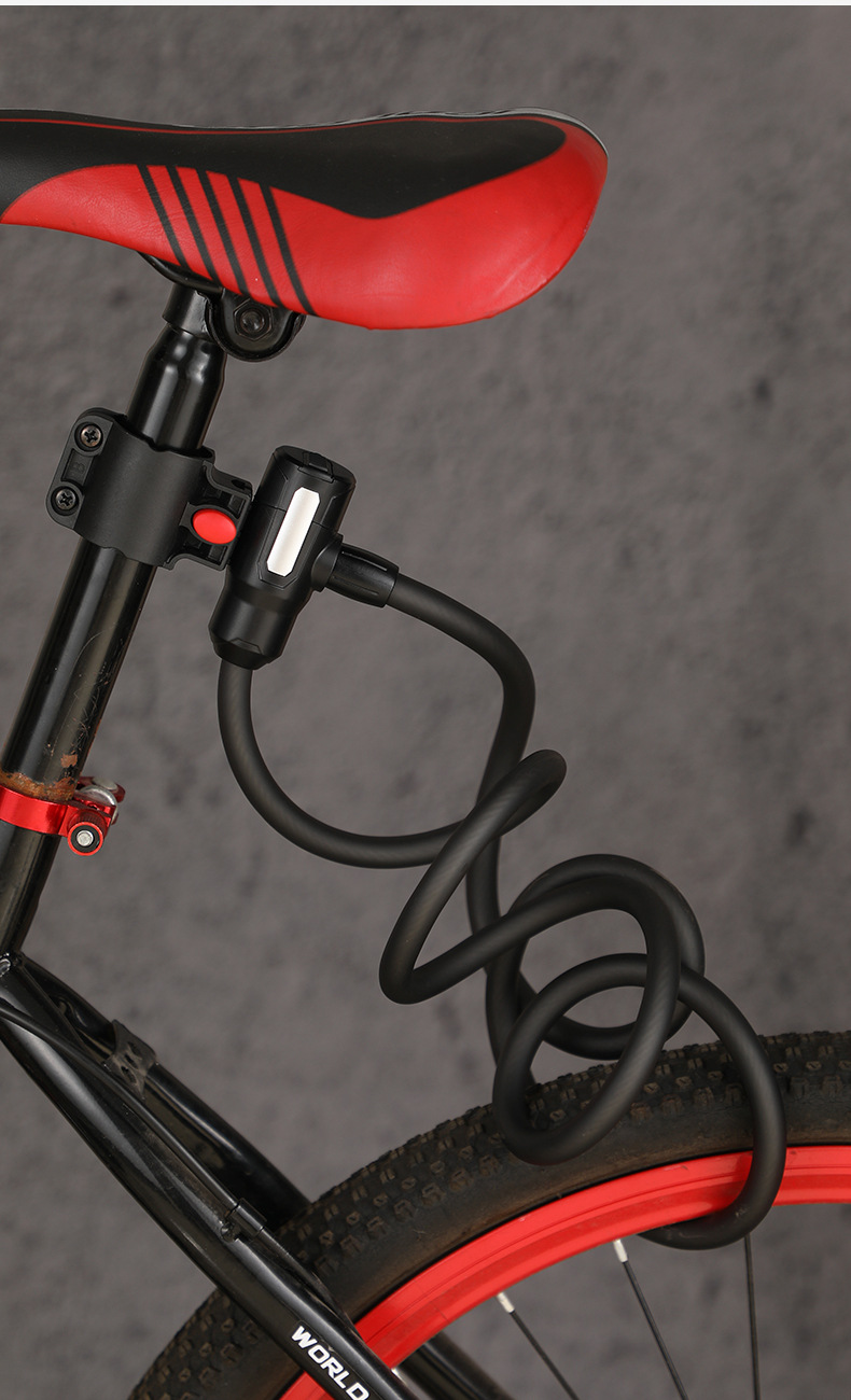 New bicycle lock, mountain road bike anti-theft thickened steel wire lock, electric bike steel cable key lock, cycling equipment pic 13
