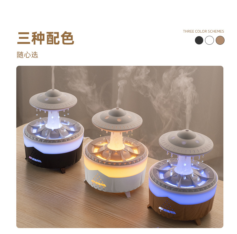 Cross-border new water drop aroma diffuser, humidifier, home thick fog volume, desktop silent remote control essential oil diffuser pic 20