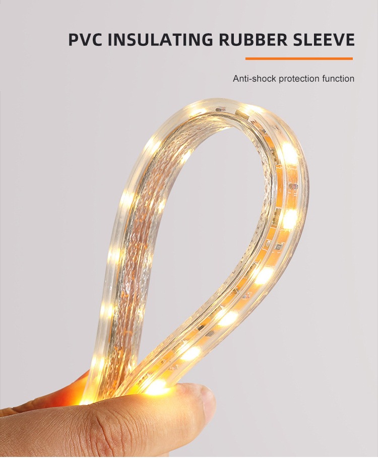 5050LED light strip, 220V outdoor waterproof, IP65, lighting project, home decoration lighting, decorative atmosphere, colored light strip pic 3