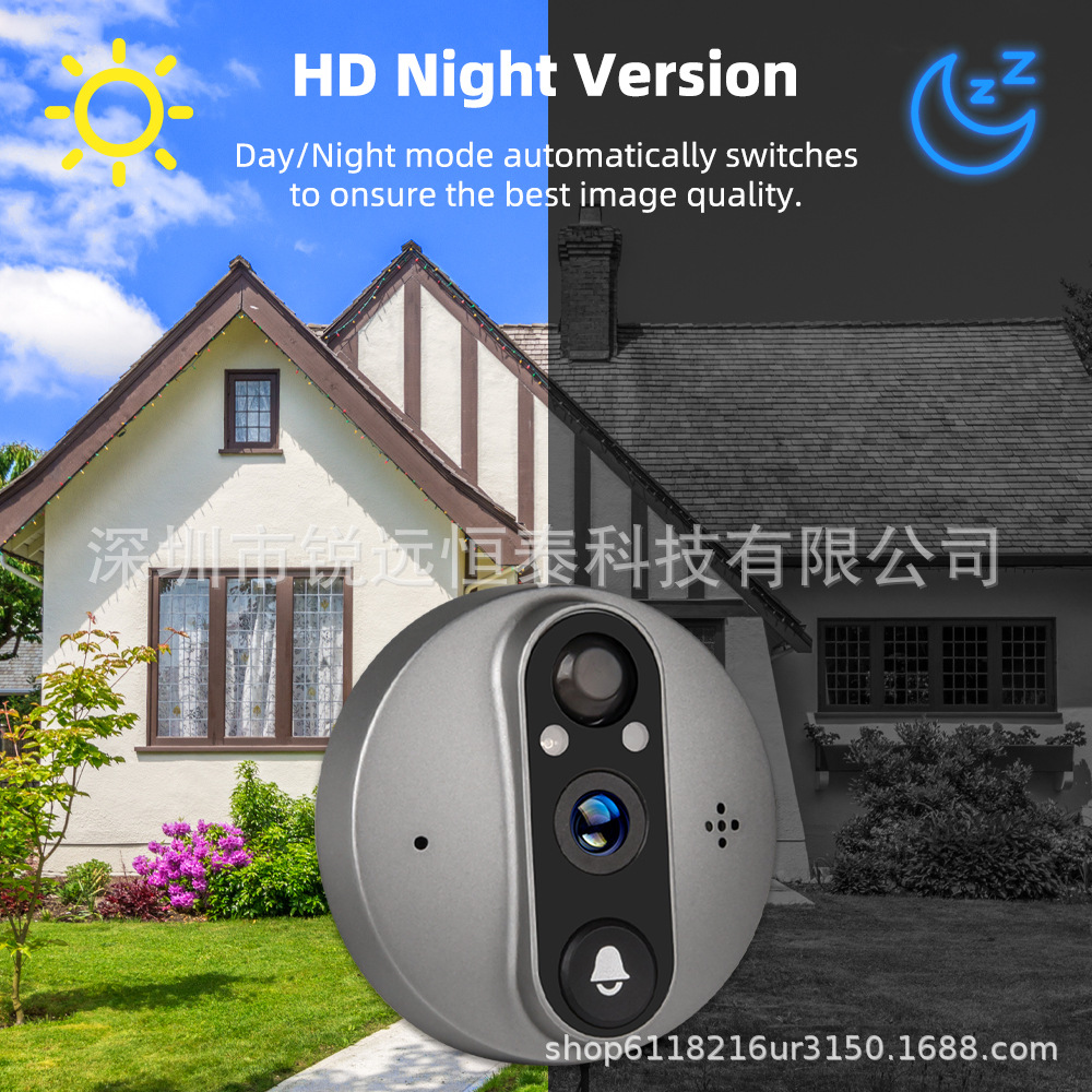 Tuya Smart Wireless WiFi cat-eye Video Doorbell, 3 million two-way intercom, high-definition monitoring TYPE-C interface pic 6