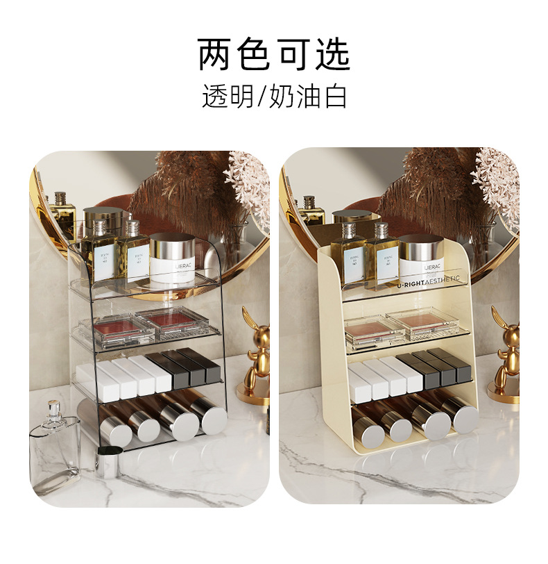 化妆品收纳盒桌面亚克力透明多层收纳架大容量洗漱护肤品置物架子 pic 10