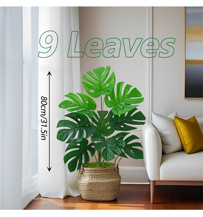 Artificial green plants, large turtle-back bamboo, artificial plants, cross-border consignment and labeling, large floor-standing artificial trees for outdoor garden decoration pic 3