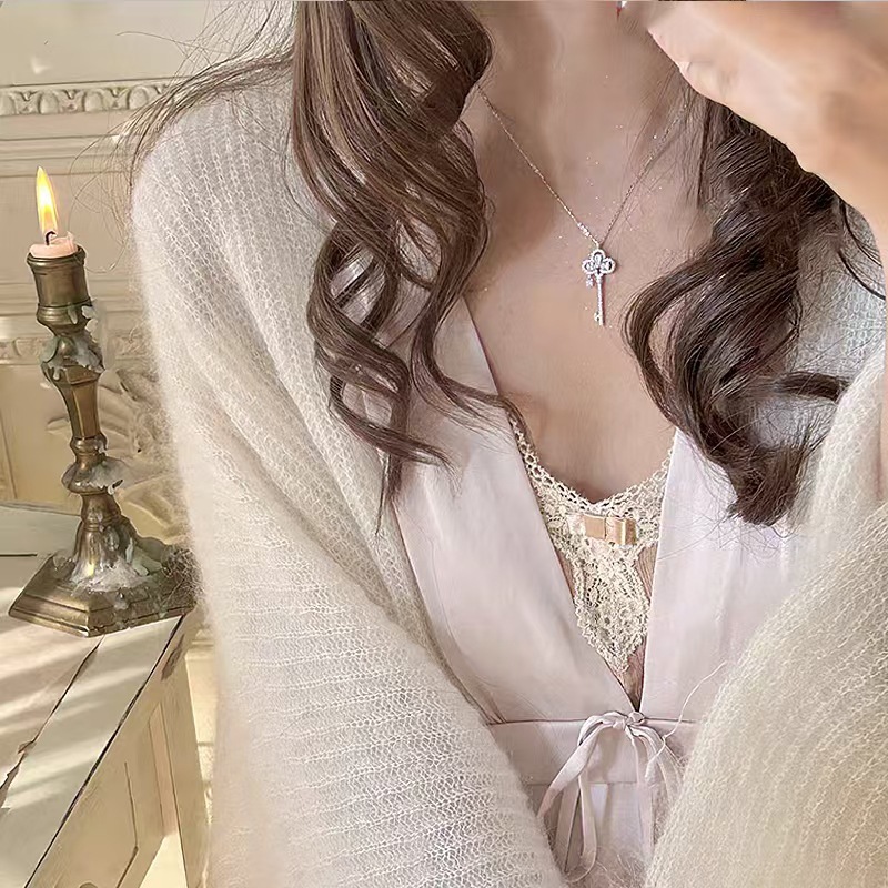 2025新款皇冠钥匙项链925纯银高级感百搭毛衣链微镶个性潮流配饰详情5