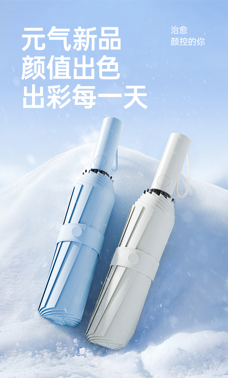 加固加大全自动雨伞男士晴雨两用三折伞女防晒遮阳折叠太阳广告伞详情10