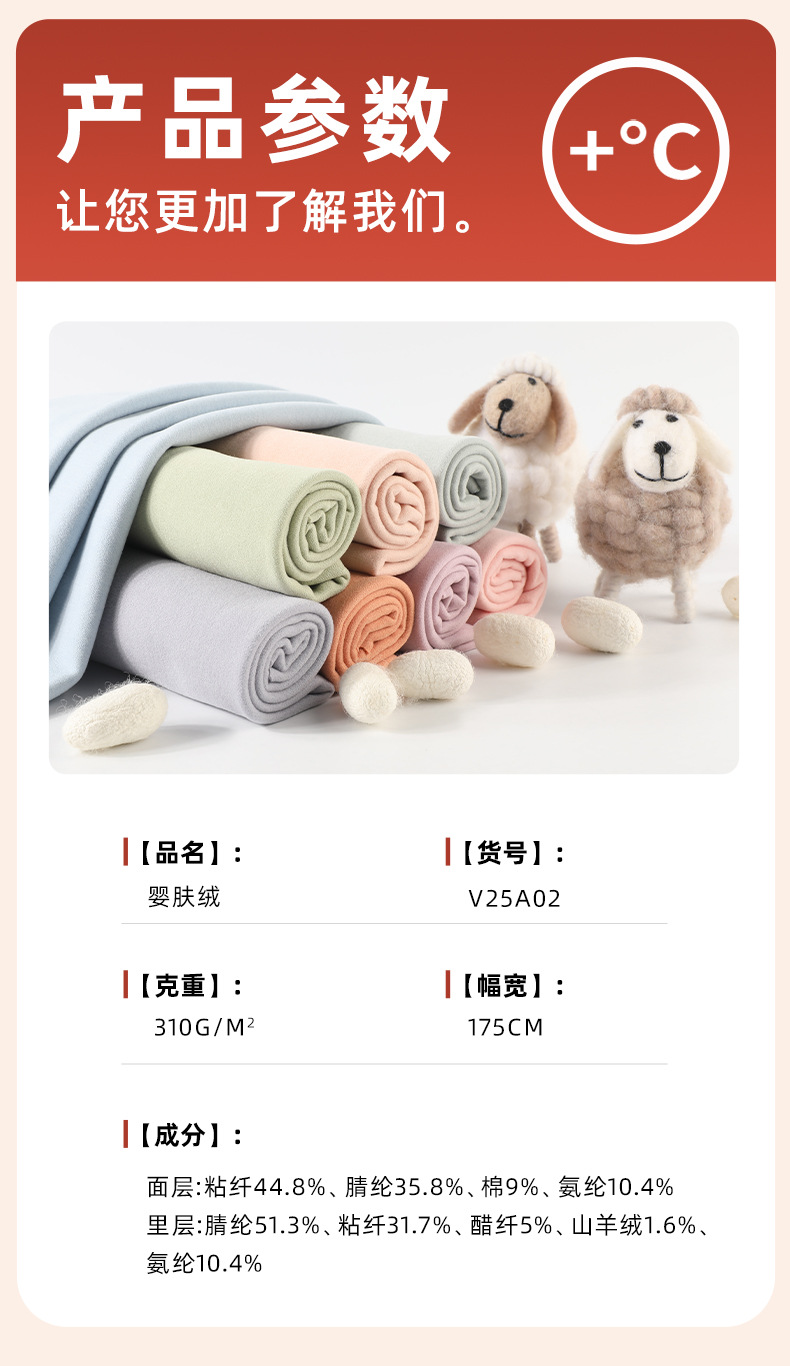 V25A02山羊绒混纺布料多功能科技面料柔软舒适磨毛防雨迷彩色丁详情3