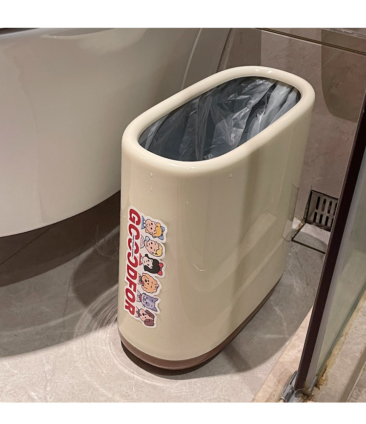 高颜值家用垃圾桶2025新款卫生间厕所专用小号客厅卧室夹缝极窄缝详情5