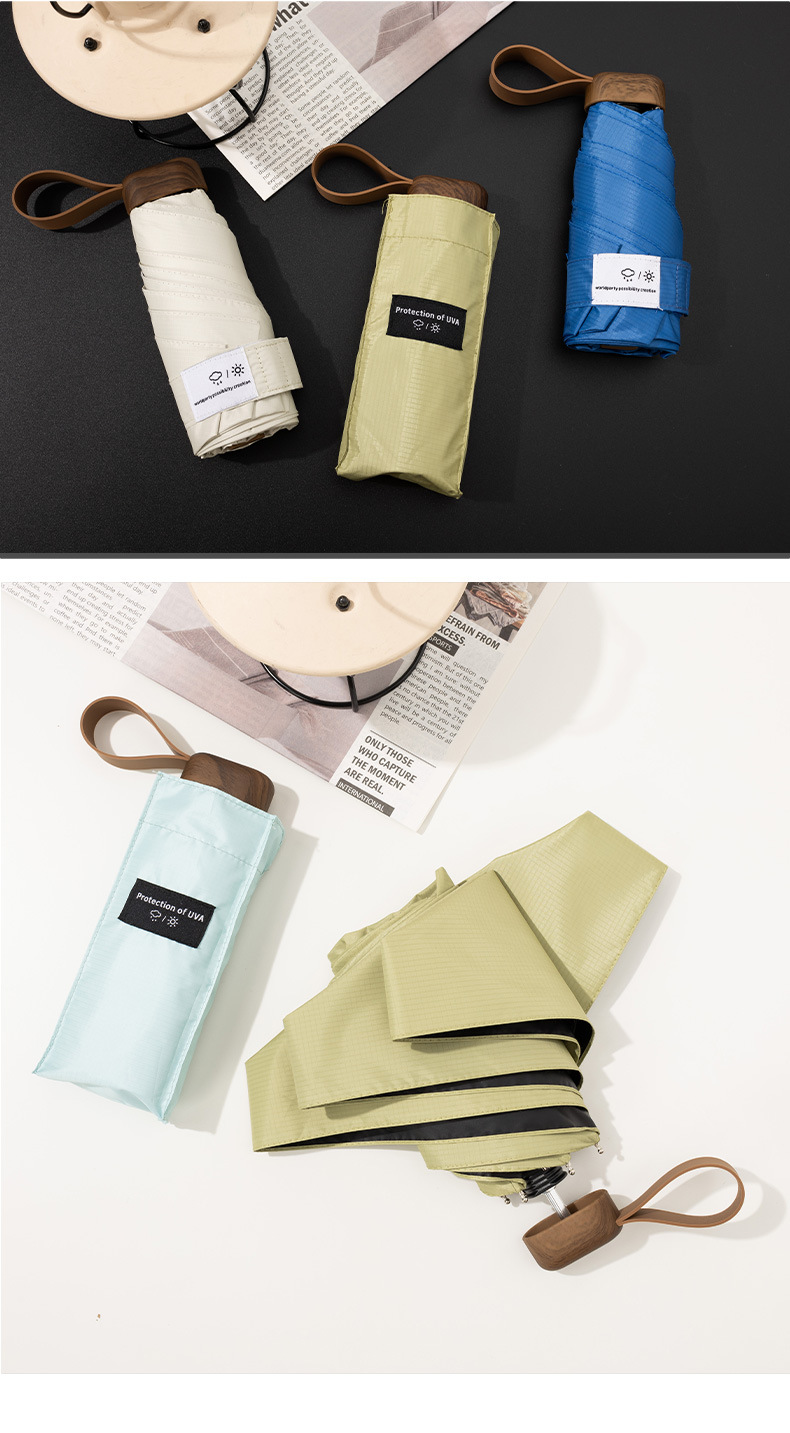 碳纤维超轻五折太阳伞小巧便携黑胶防晒防紫外线遮阳伞男女口袋伞详情7