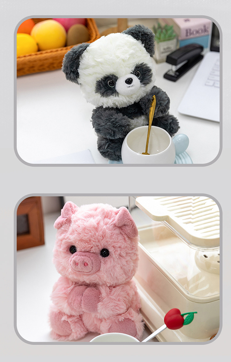 新款桌陪系列小动物毛绒玩具熊猫掌中宝陪伴安抚坐姿礼物公仔娃娃详情16