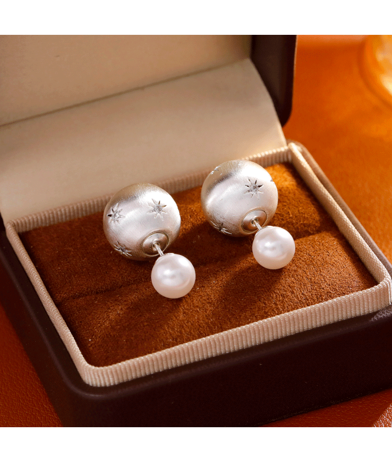 Hyacinth stylish, individualistic, light luxury, brushed high-end earrings, a pair of pearl stud earrings, a new trendy ear accessory for 2025 pic 7