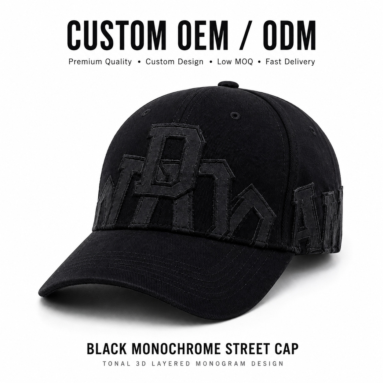 New trendy and versatile Gothic baseball caps, custom-made printed, embroidered and logo caps, cross-border export wholesale pic 1