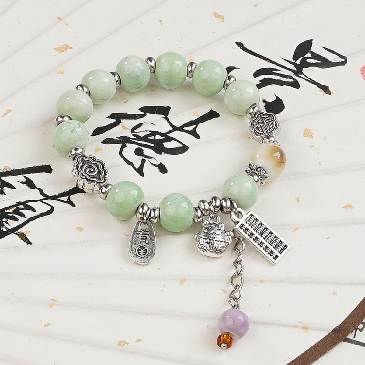 Wholesale Jingdezhen ceramic bracelets, ethnic style bracelets, fresh and cute student bracelets, fashionable handmade accessories, as gifts pic 19