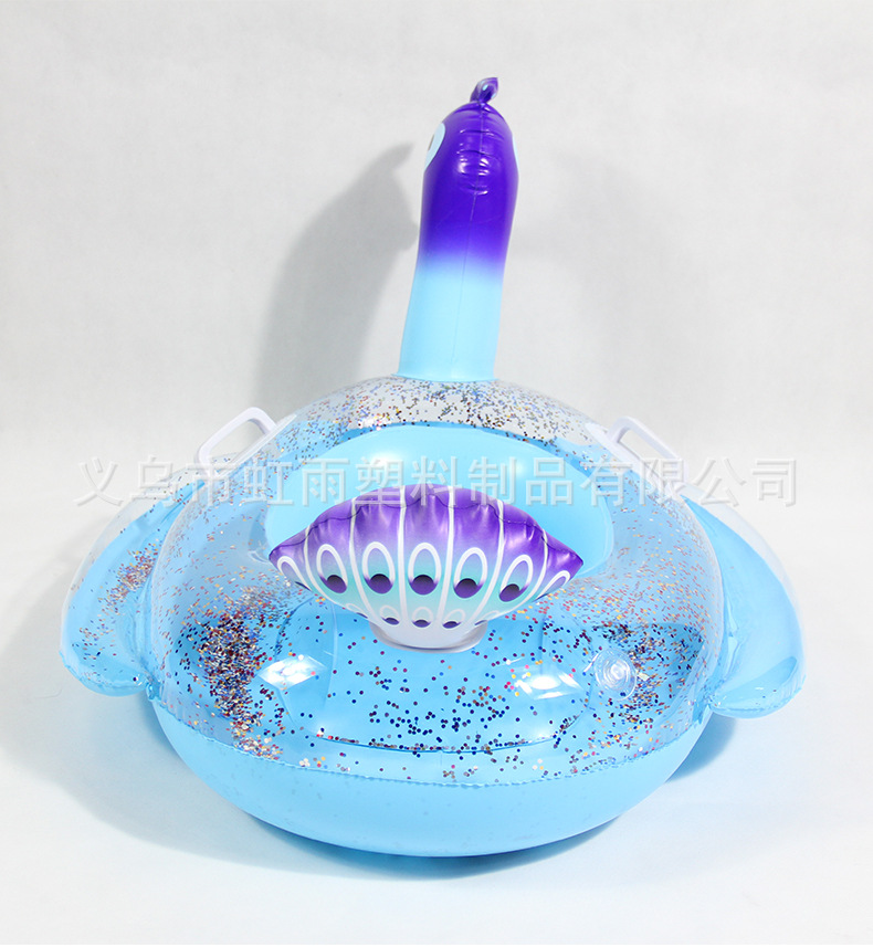 孔雀艇带翼亮片充气儿童游泳圈婴儿坐圈防侧翻座圈批发运动户外游泳用品详情10