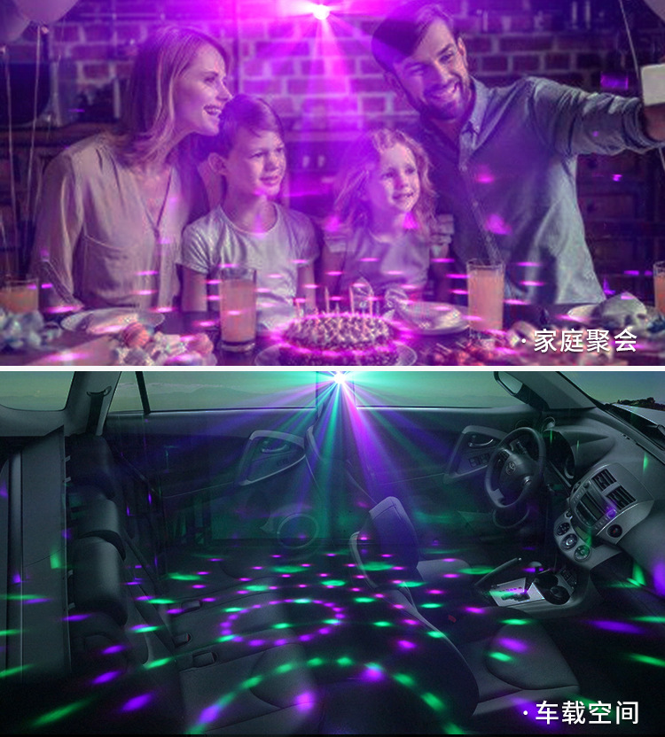 亚马逊迷你充电LED装饰灯小魔球 圣诞饰灯七彩星空投影派对小夜灯详情2