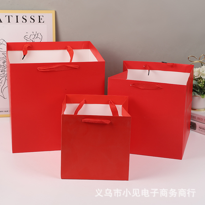 Square gift bags, flower tote bags, cake bags, thick packaging bags, large bouquets, kraft paper bags, gift bags pic 6