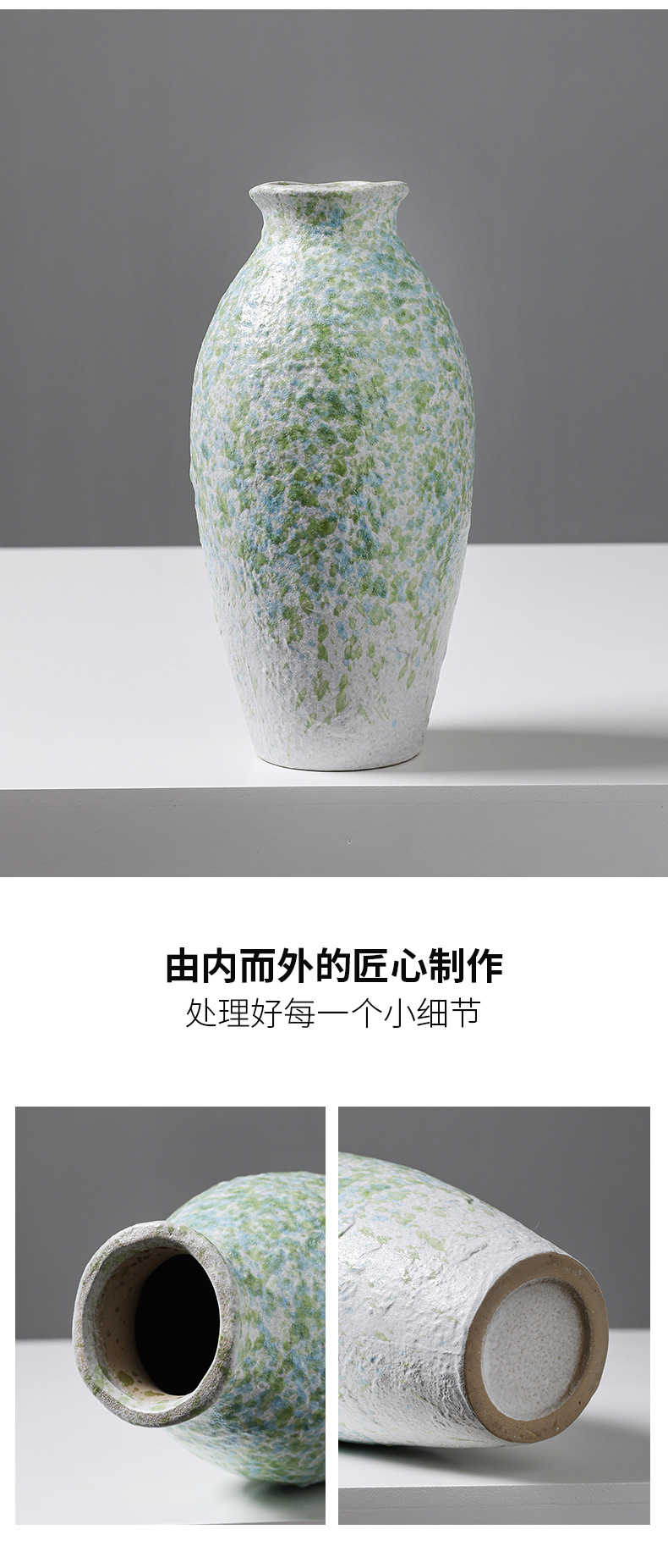 2025 Chinese-style retro ceramic jars, decorative vases, dried flowers, hydroponic, hotel, home, living room, entrance hall, flower arrangement ornaments, a sense of high-end pic 11