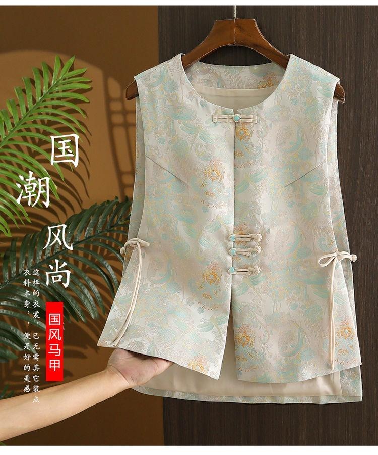 【国潮】新中式马甲提花盘扣女款2026春季新款高级感国风唐装坎肩上衣详情4