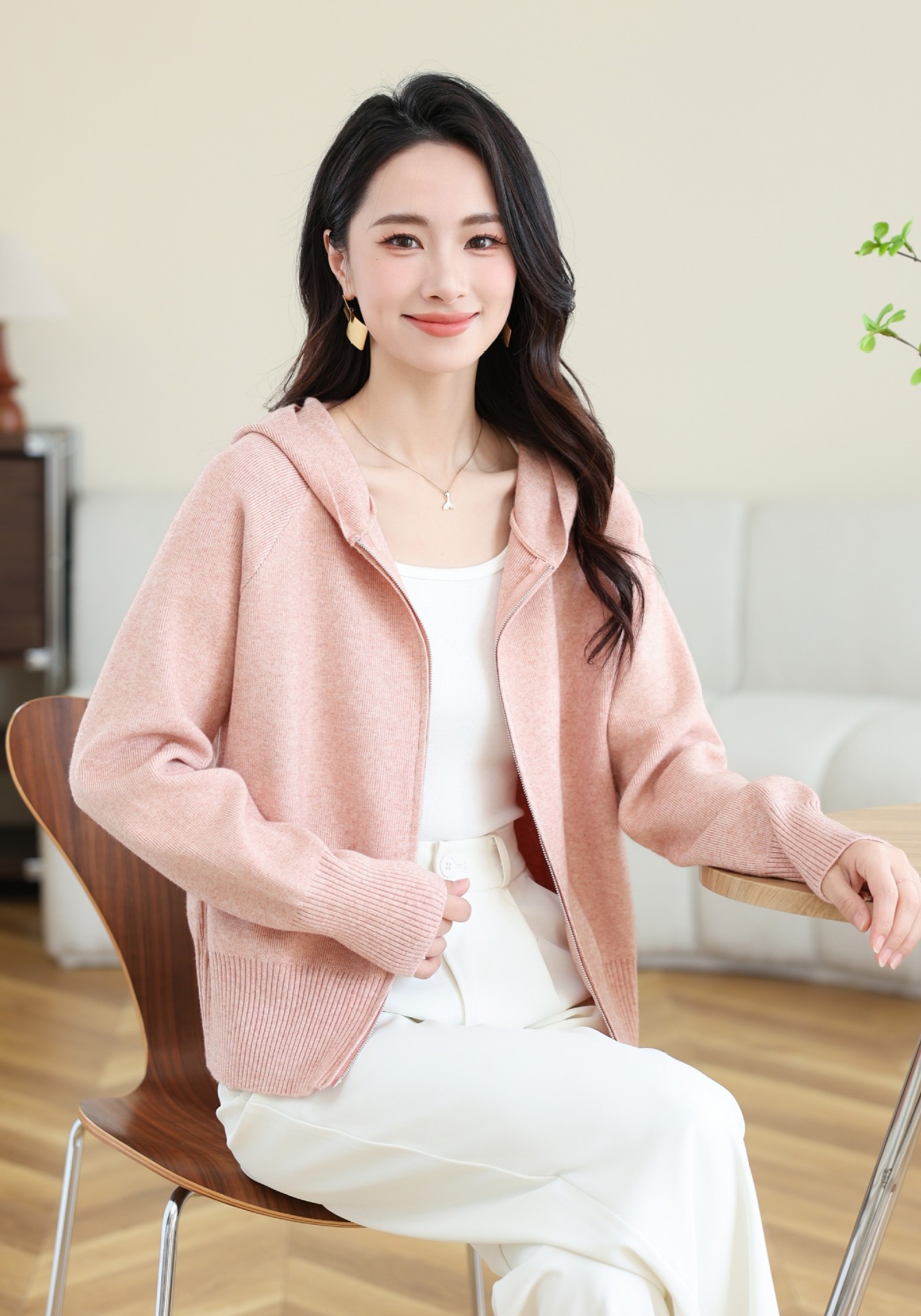 New Korean-style hoodie Ankela red soft and fluffy sweater for women autumn and winter loose and versatile laid-back coat, one-piece consignment pic 11