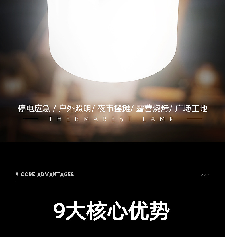 户外太阳能充电球泡灯多功能防水野营灯地摊夜市灯应急充电露营灯详情2