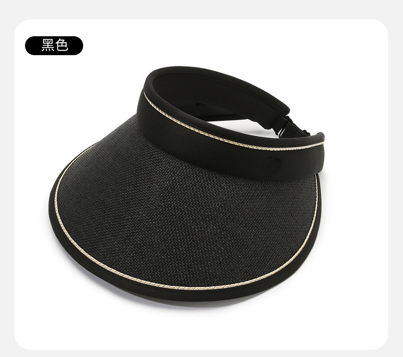 空顶帽uv可折叠拉菲草遮阳帽草帽防晒女款防晒帽夏季女士帽子批发详情18