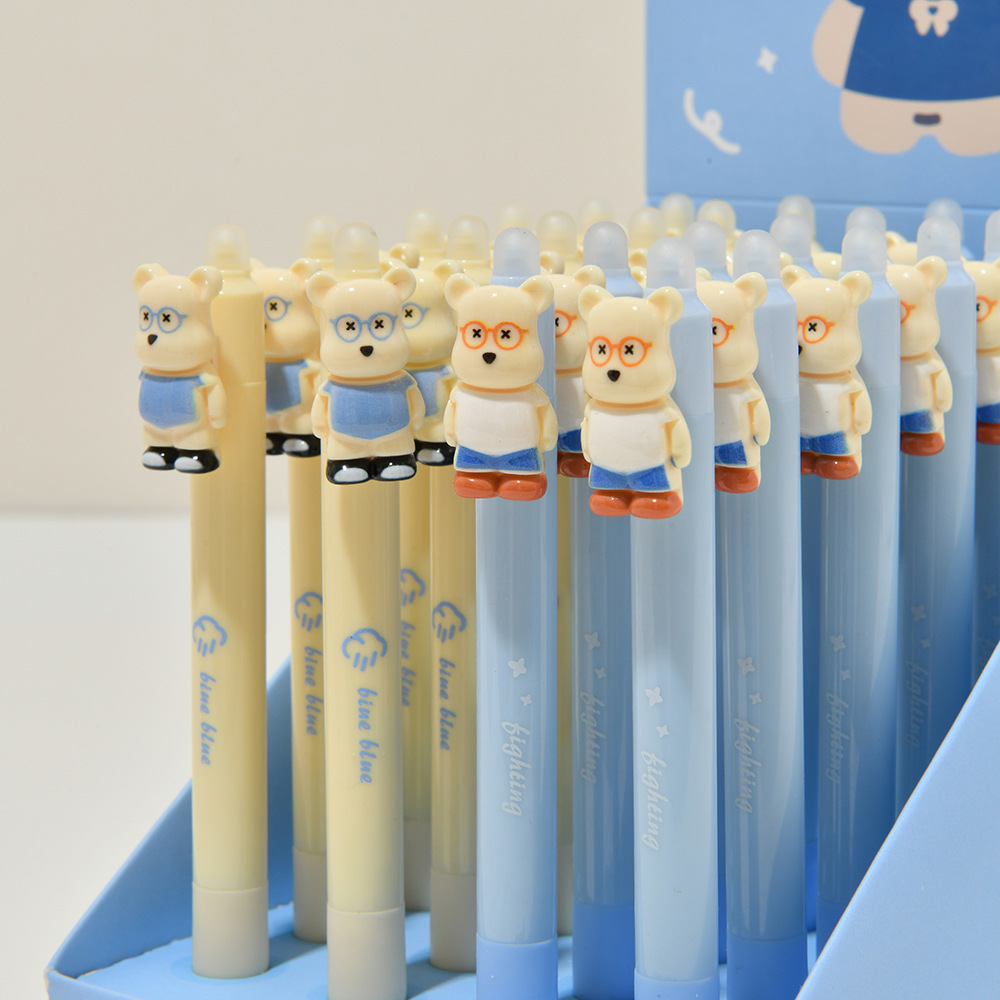 Chenxi Glasses Bear is so good. It can be erased by pressing. The gel pen has a soft grip and a crystal blue pen core. It has a high appearance level. The practice pen is ST smooth pic 3
