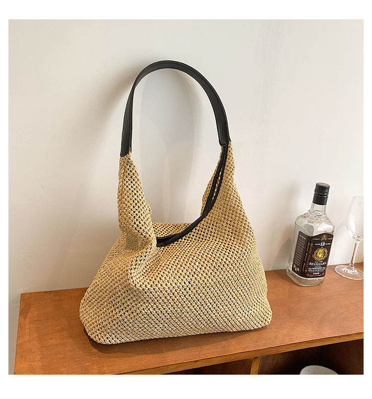 新款ins复古草编托特包单肩大包包女士休闲大容量夏天度假沙滩包详情19