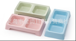 新款卡通圆形方形动物塑料单碗狗碗猫咪喝水碗宠物食盆猫碗详情2
