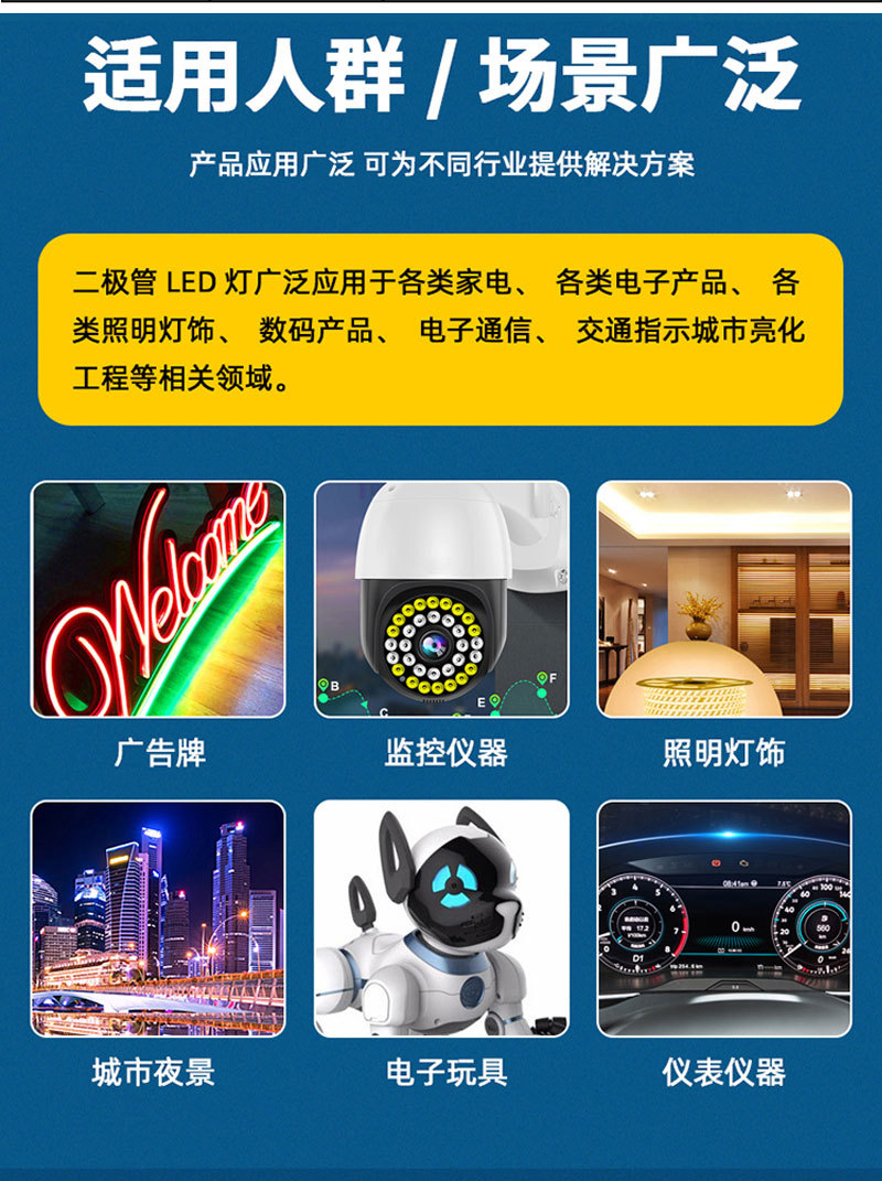 3mm/5mm雾状直插发光二极管led灯珠F3/F5红黄绿白蓝橙色DIY指示灯详情5