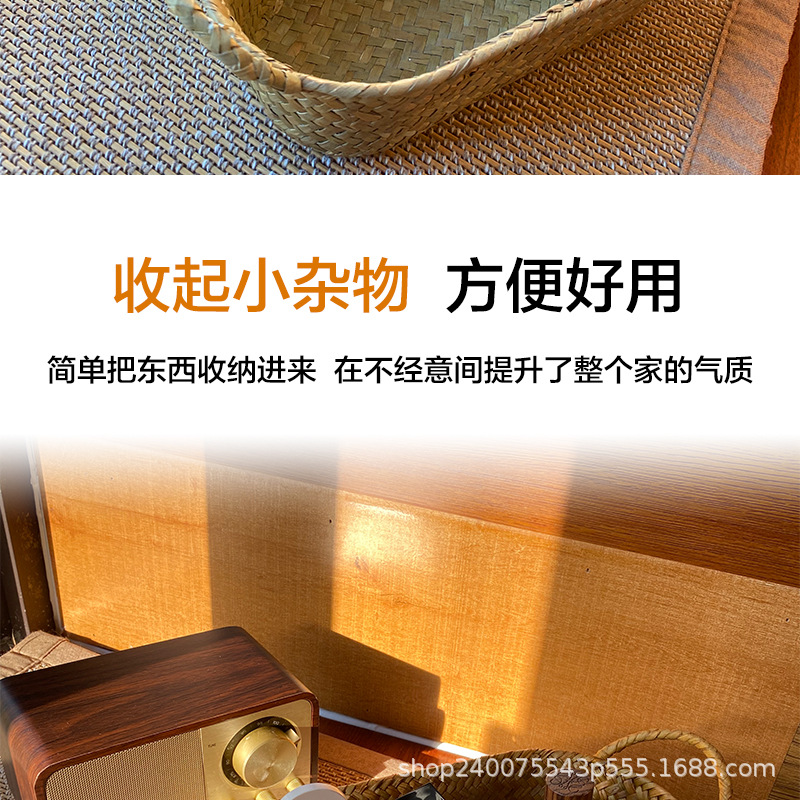 编织收纳筐双耳提手桌面收纳筐零食藤编整理收纳姜葱蒜食材放置筐详情6