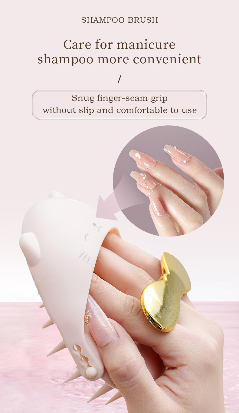 Silicone shampoo comb cartoon massage shampoo brush详情6