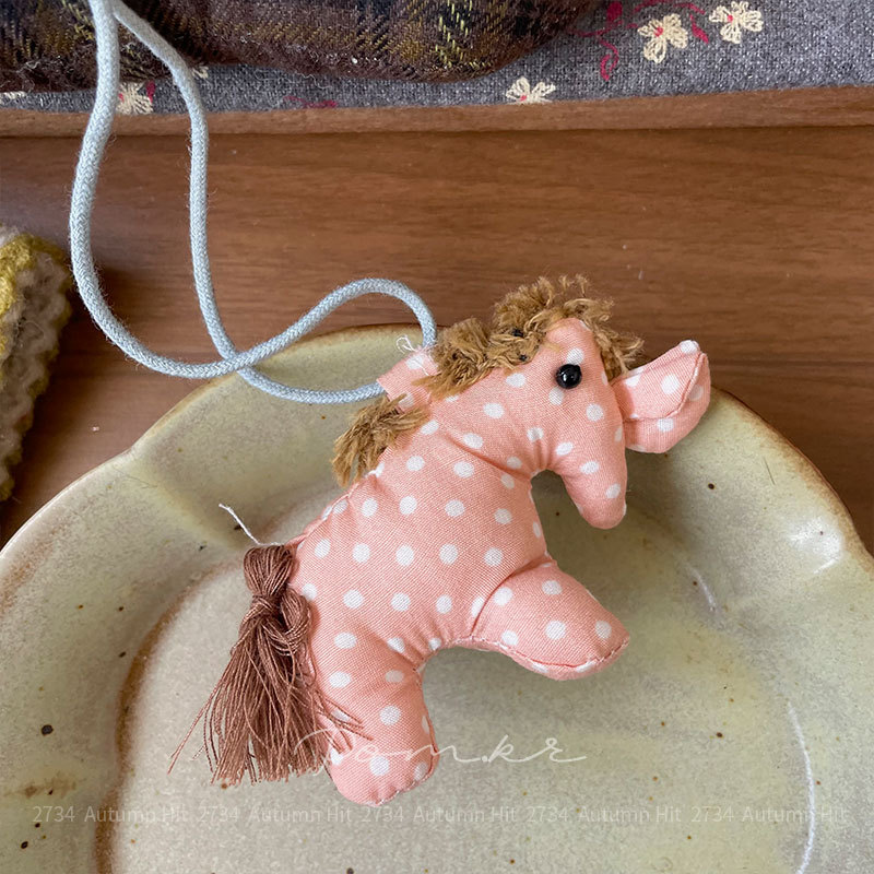 Soft and cute plush toy necklace, polka dot fabric pendant, forest-themed, girlish and adorable necklace, daily wear and accessories pic 7