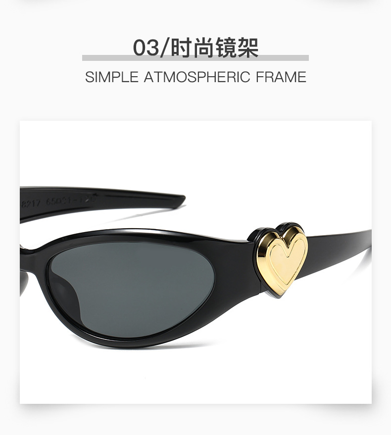 New cross-border fashion heart-shaped sunglasses, Internet celebrity personality Y2K millennium Spice Girl style jelly gummy heart sunglasses pic 7