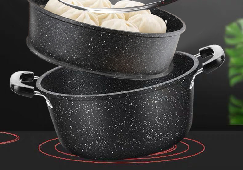 New type of tourmaline non-stick pot, household stewing soup pot, hot pot pot, gas induction cooker, universal soup pot and porridge pot pic 4