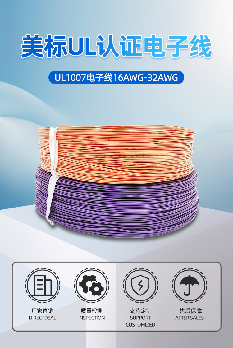 正标ul100726awg灯带电源线单芯线pvc设备电子连接线ul认证电线详情5