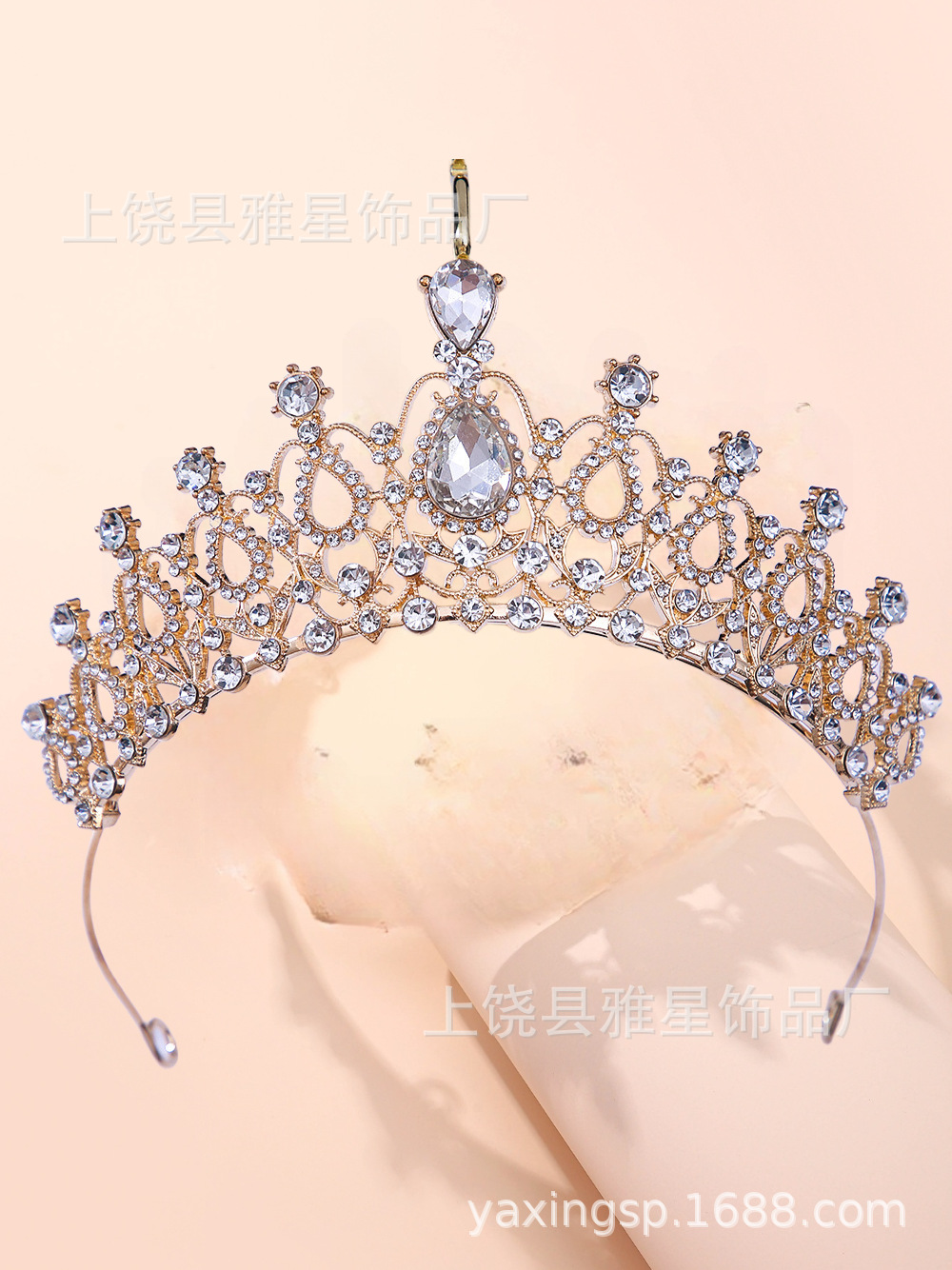 New Korean-style full-diamond super shiny silver semi-circular crown wedding headwear, photography and makeup, updo hairstyle crown pic 15