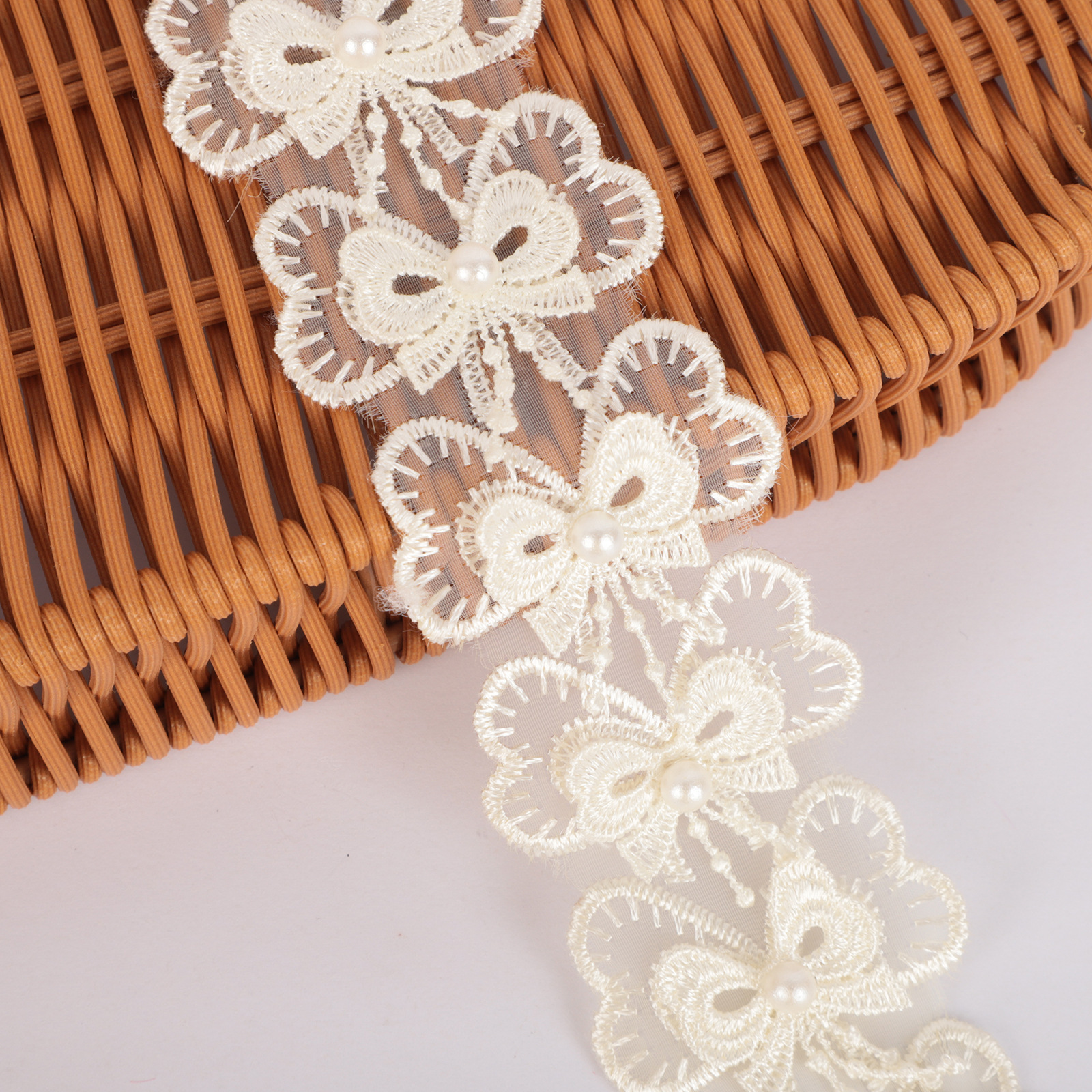 网纱刺绣蝴蝶结服装花边辅料配件立体双层饰品材料手工diy装饰详情12