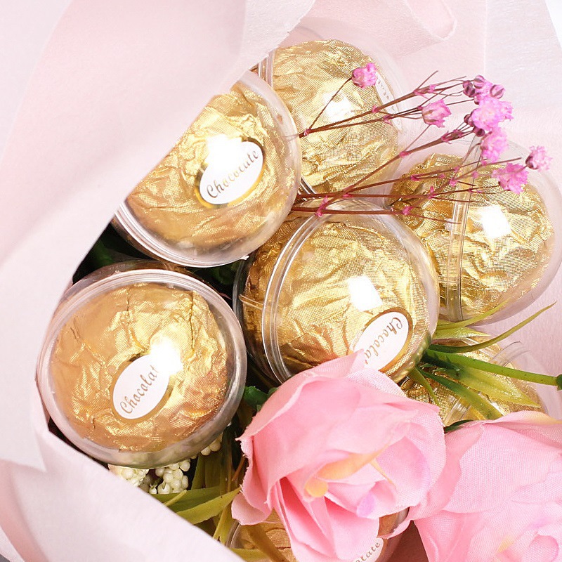 巧克力花托亚克力圆盖费列罗花束diy包装创意塑料水晶球情人节礼详情2