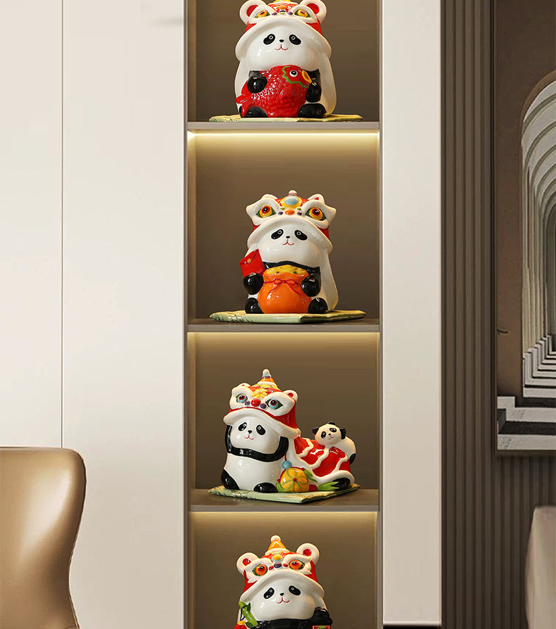 Warming housewarming panda ceramica hucha de dinero ideas estilo chino home doors oficina tesoro artesanía regalo caja de ahorros pic 12