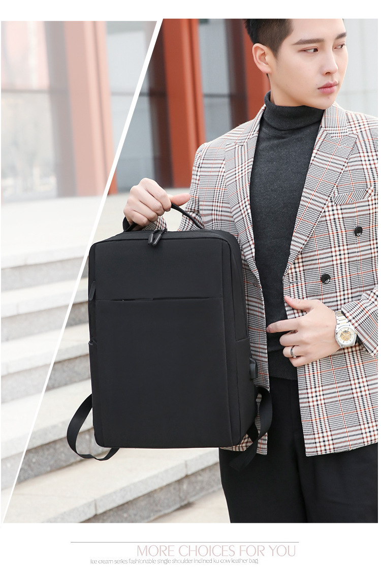 跨境大容量17寸双肩电脑包可定制高级感商务通勤旅行背包电脑包详情6