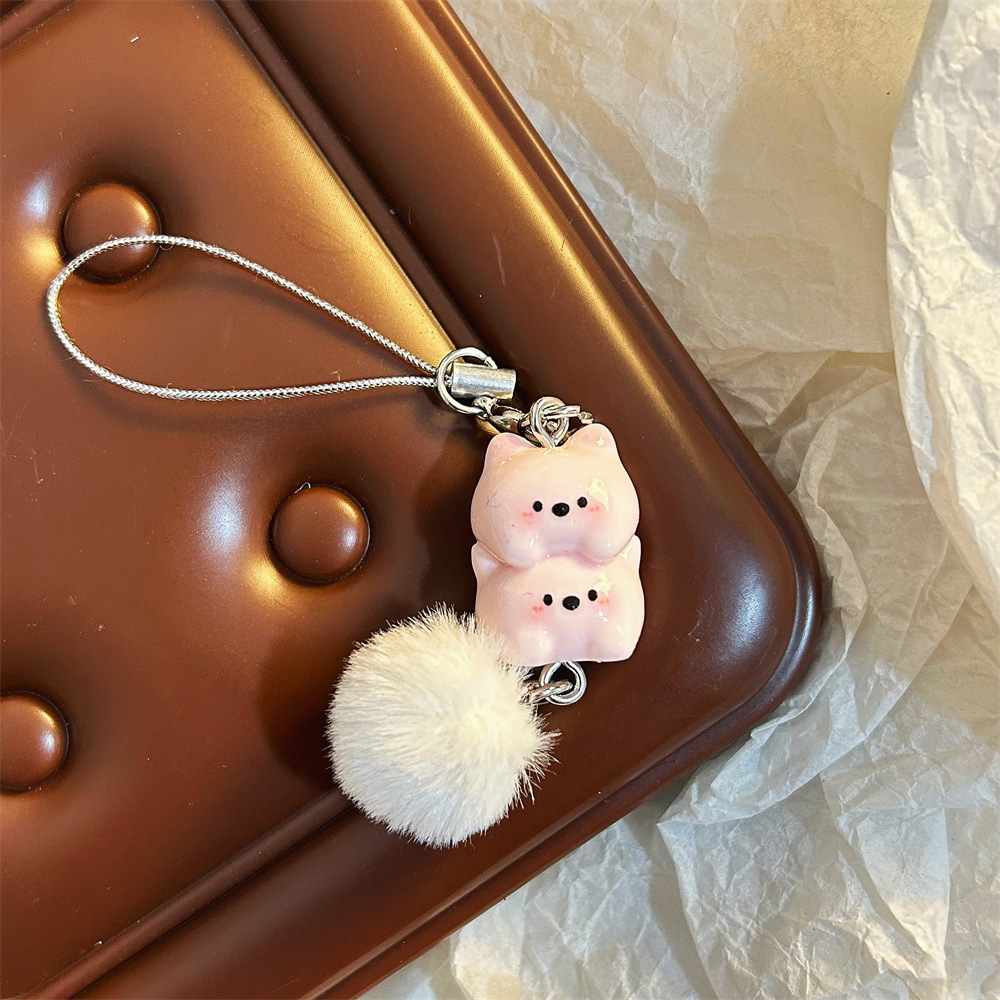 卡通甜美西高地毛球手机链少女心原创小狗钥匙扣学生书包挂饰配饰详情14
