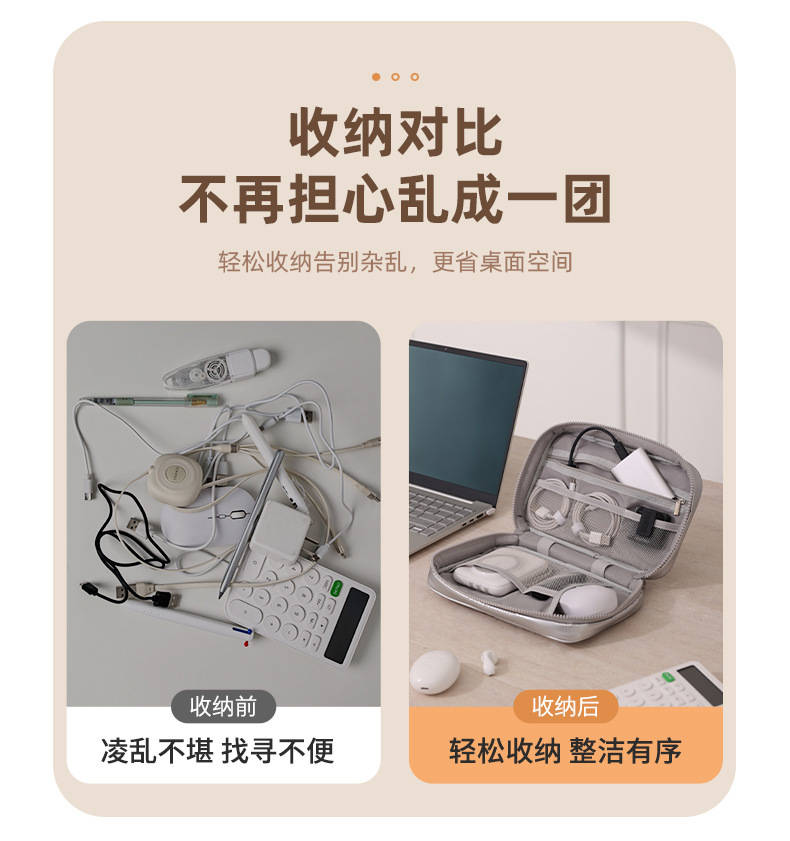 旅行数据线收纳包便携出行充电宝数码包大容量分区收纳包化妆包详情6