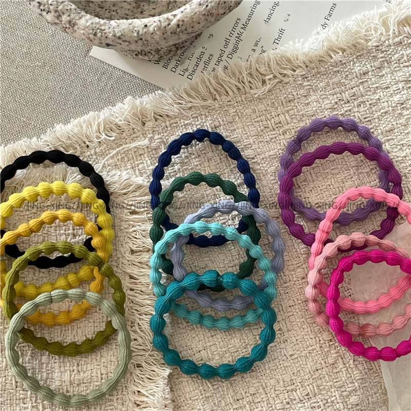 Ladylike style, gentle color series, colorful towel loops, hair bands, new daily basic leather bands, ponytail hair ties pic 10
