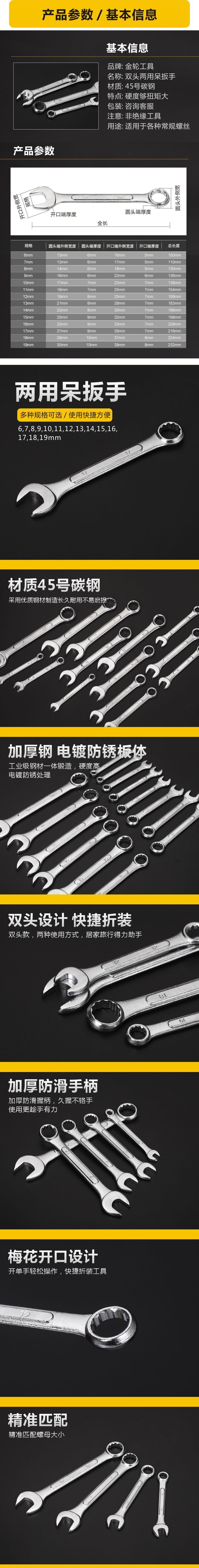 Factory wholesale 8-24mm ratchet open-end dual-purpose wrenches, ribbed manual wrenches, double-ended open-end ratchet wrenches pic 14