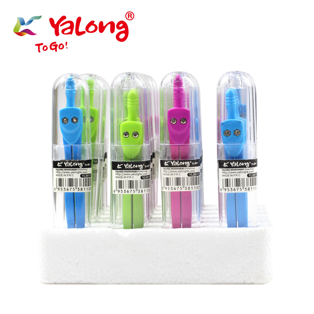 Yalong Cross-border Classical 3-color student metal compass, zinc alloy material compass, for geometric drawing pic 7