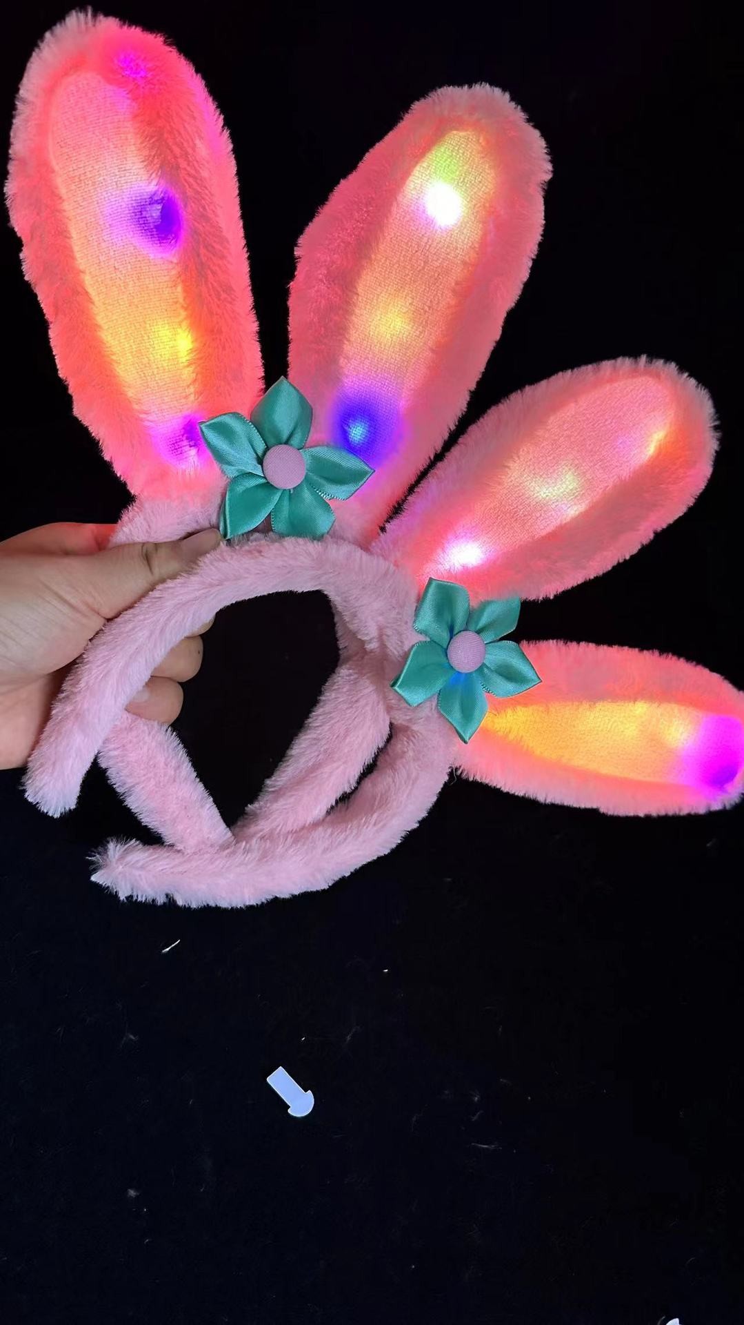 Glowing star Delu rabbit hairband, cute and sweet girl, plush face wash hairpin, headwear, street stall, night market toy batch pic 4