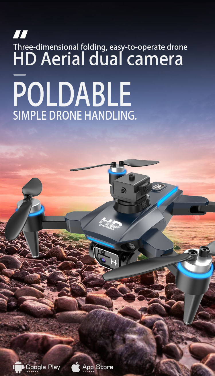 外贸无人机高清航拍超长续航飞行器灯光无刷光流避障遥控飞机玩具详情1