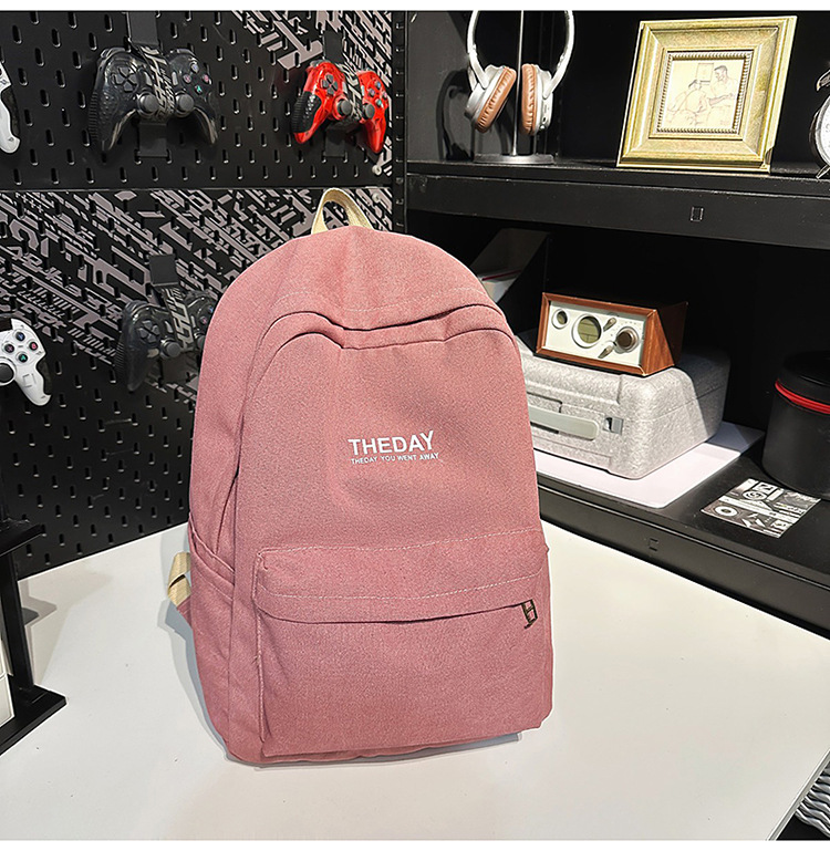 跨境港风双肩包男士大容量休闲韩版帆布大学生高中书包女潮流背包详情25