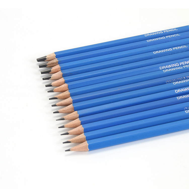 Yalong Cross-border Professional Wholesale Art student full set of pencils, blue matte finish drawing pencils pic 4