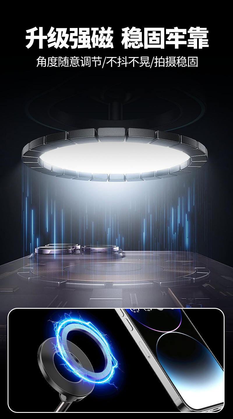 手机车载支架强力磁吸皮质可吸附皮革纹滴胶汽车导航旋转真空吸盘详情4